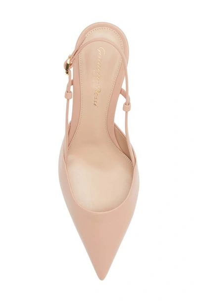 Gianvito Rossi Sandy Calfskin Pumps With Open-back And Hook-and-loop Closure In Peach