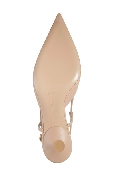 Shop Gianvito Rossi Kitten Heel Slingback Pointed Toe Pump In Peach