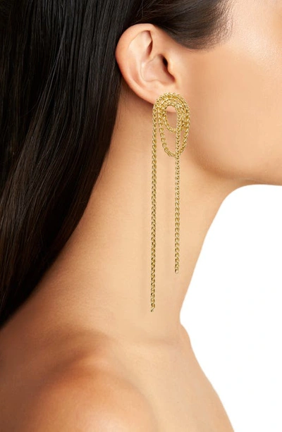 Shop Shashi Vroom Chain Drop Earrings In Gold