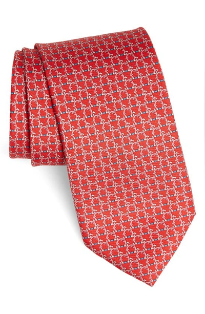 Shop Ferragamo Mito Silk Tie In Rosso