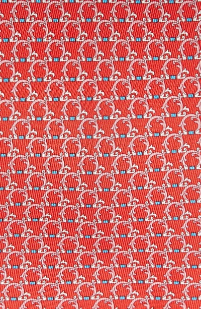 Shop Ferragamo Mito Silk Tie In Rosso