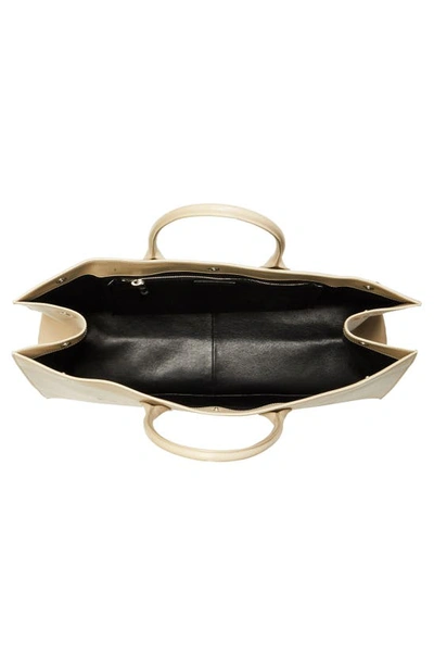 Saint Laurent Rive Gauche Large Leather Tote Bag In Sea Salt