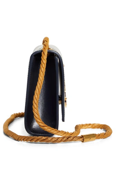 Shop Saint Laurent Medium Kate Rope Chain Leather Shoulder Bag In Deep Marine