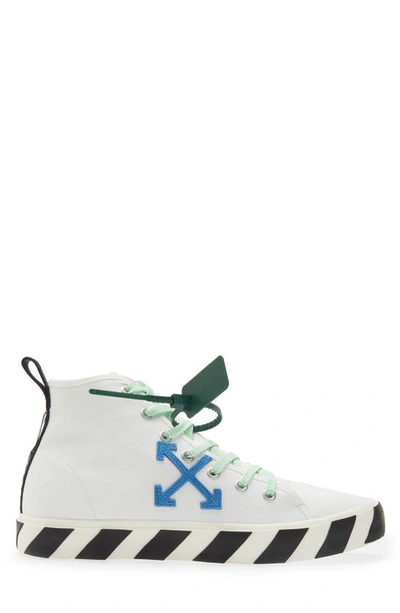 Off-White Mid Top Vulcanized Leather White White, High-Top Sneaker