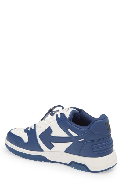 Off-White Men's Out of Office Outlined Leather Low-top Sneakers, Blue, Men's, 8D, Sneakers & Trainers Low-top Sneakers