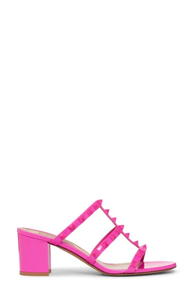 Shop Valentino Rockstud Cage Slide Sandal In Uwt Pink Pp