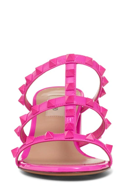 Shop Valentino Rockstud Cage Slide Sandal In Uwt Pink Pp