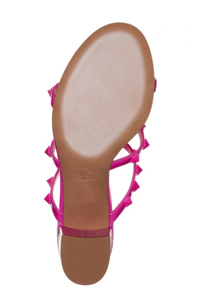 Shop Valentino Rockstud Cage Slide Sandal In Uwt Pink Pp