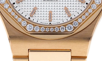 Shop Watchfinder & Co. Girard Perregaux  Laureato Diamond Bracelet Watch, 34mm In Rose Gold Set With Diamonds