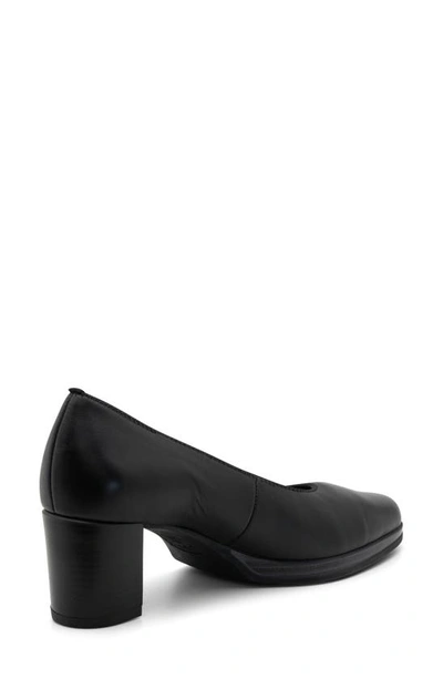Ara Block Heel Pump In Black Nappa Leather