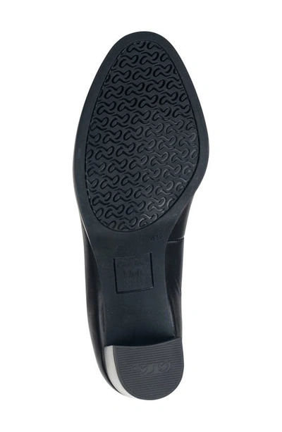 Ara Block Heel Pump In Black Nappa Leather