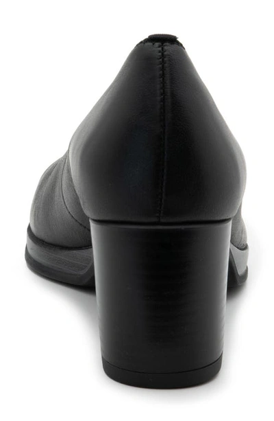 Ara Block Heel Pump In Black Nappa Leather