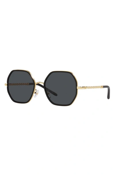 Shop Tory Burch 55mm Geometric Sunglasses In Black