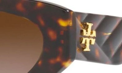 Shop Tory Burch 51mm Gradient Cat Eye Sunglasses In Dk Tort