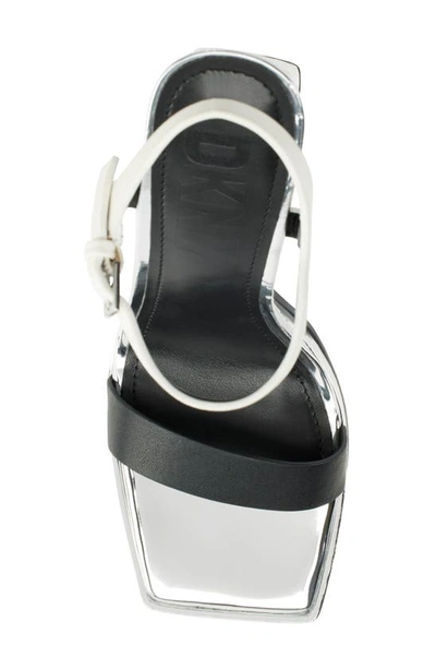 Shop Dkny Maiden Ankle Strap Platform Sandal In Black/ Cream