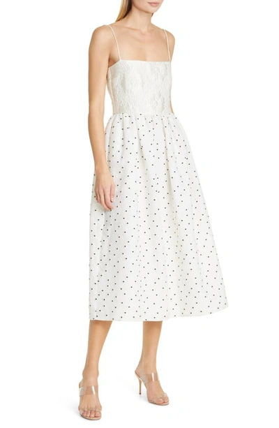 Shop Stine Goya Anny A-line Midi Dress In 4018 Mini Daisy Cream