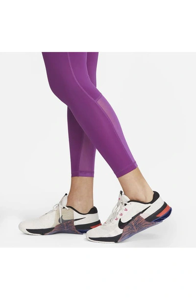 Shop Nike Pro 365 High Waist 7/8 Leggings In Viotech/ Black/ White