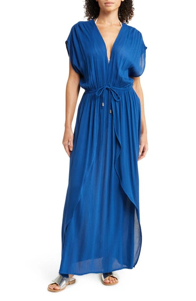 Shop Elan Wrap Maxi Cover-up Dress In Royal