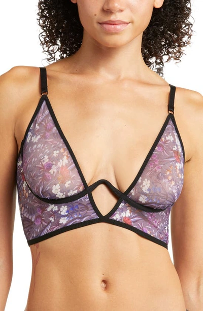 Shop Hauty Plunge Neck Bralette In Purple