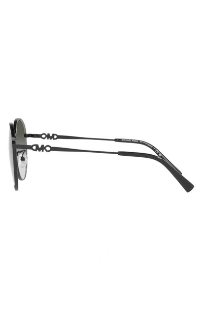 Shop Michael Kors Alpine 57mm Round Sunglasses In Shiny Black