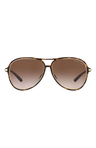 Shop Michael Kors Breckenridge 58mm Gradient Aviator Sunglasses In Dk Tort