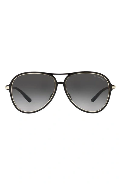 Shop Michael Kors Breckenridge 58mm Gradient Aviator Sunglasses In Black