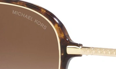 Shop Michael Kors Breckenridge 58mm Gradient Aviator Sunglasses In Dk Tort