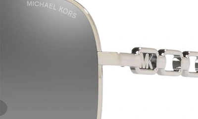 Shop Michael Kors Chianti 58mm Aviator Sunglasses In Silver