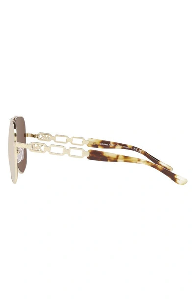 Shop Michael Kors Chianti 58mm Aviator Sunglasses In Light Gold