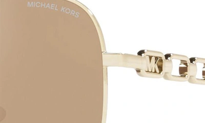 Shop Michael Kors Chianti 58mm Aviator Sunglasses In Light Gold