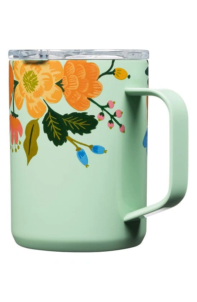 Shop Corkcicle 16-ounce Insulated Mug In Gloss Mint Lively Floral