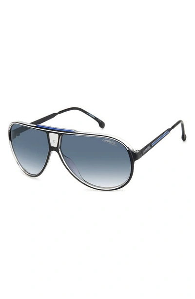 Shop Carrera Eyewear 63mm Polarized Aviator Sunglasses In Black Blue / Blue Shaded