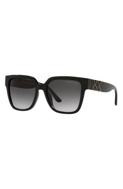 Shop Michael Kors 54mm Gradient Square Sunglasses In Black