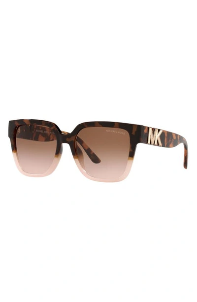 Michael Kors 54mm Gradient Square Sunglasses In Pink Tortoise