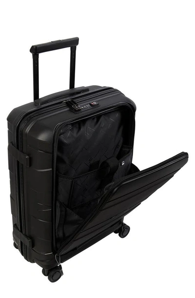 Shop It Luggage Momentous 22" 8 Wheel Spinner Luggage With Front Pocket In Black