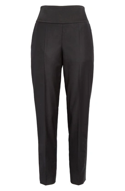 Shop Hugo Boss Tilunalyn Pintuck Side Stripe Wool Blend Trousers In Black