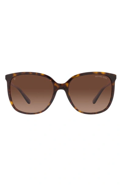 Shop Michael Kors Anaheim 57mm Square Polarized Sunglasses In Dk Tort