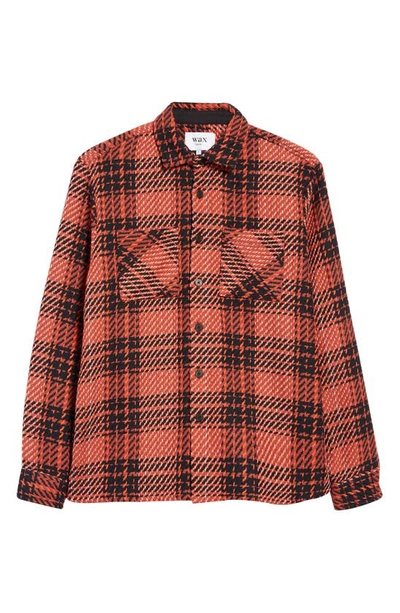 Shop Wax London Whiting Foxham Button-up Overshirt In Red