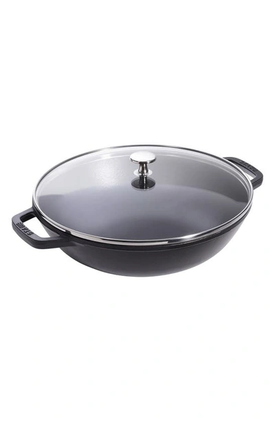 Staub Enameled Cast Iron 4.5-qt. Perfect Pan With Lid In Matte Black