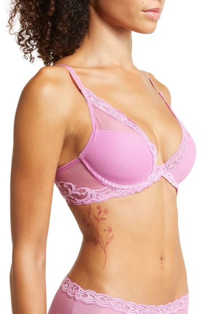 Shop Natori Feathers Underwire Contour Bra In Violt Qrtz