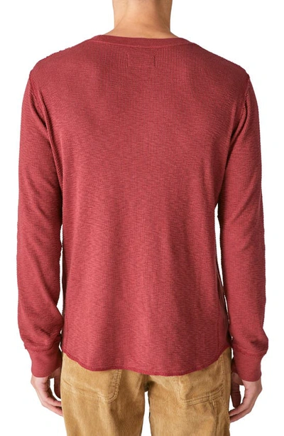 Shop Lucky Brand Garment Dye Thermal Cotton Top In Pomegranate