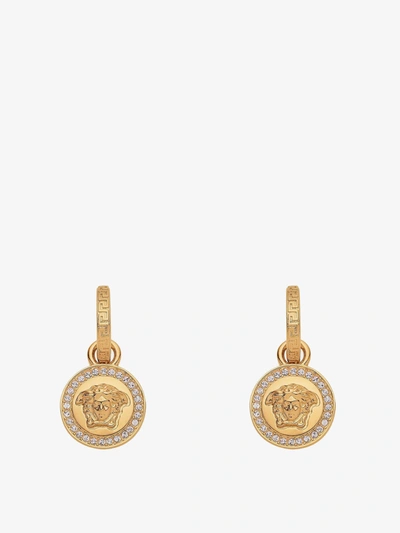 Shop Versace Earrings In Gold