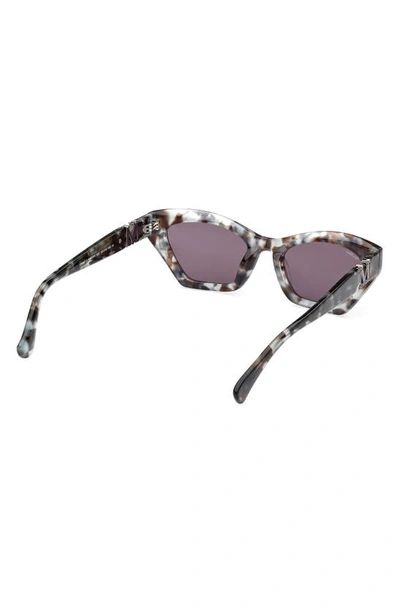 Shop Max Mara 52mm Cat Eye Sunglasses In Coloured Havana/ Smoke Mirror
