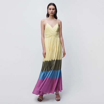 Shop Jonathan Simkhai Milena Dip Dye Maxi Dress In Daffodil Dip Dye