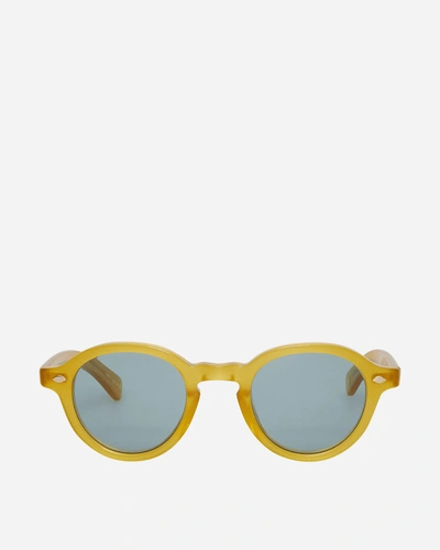 Shop Garrett Leight Flipper Sunglasses Yellow In Blue