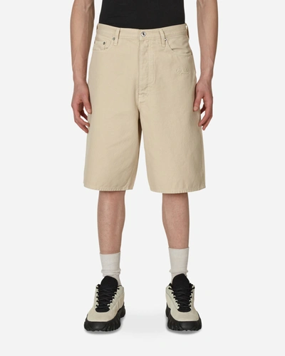 Shop Off-white Wave Off Canvas Utility Shorts In Beige