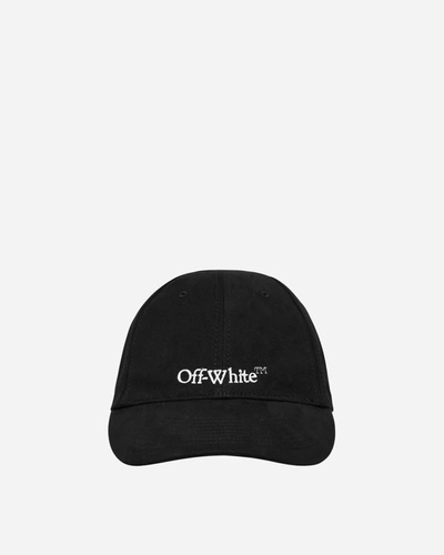Off-white Bookish Logo Cotton Canvas Baseball Cap In Black