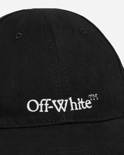 Off-white Bookish Logo Cotton Canvas Baseball Cap In Black