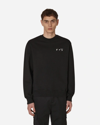 Shop Off-white Logo Slim Crewneck Sweatshirt In Black