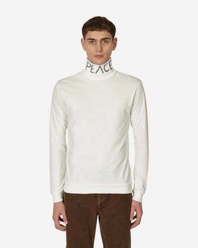Shop Kapital 18.5/-jersey High Neck Longsleeve T-shirt (peace) In White